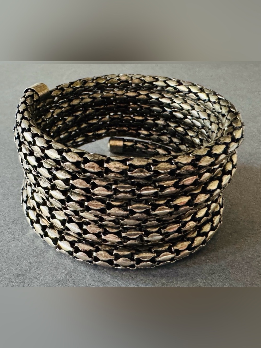 Silver Tone Coil Bracelet